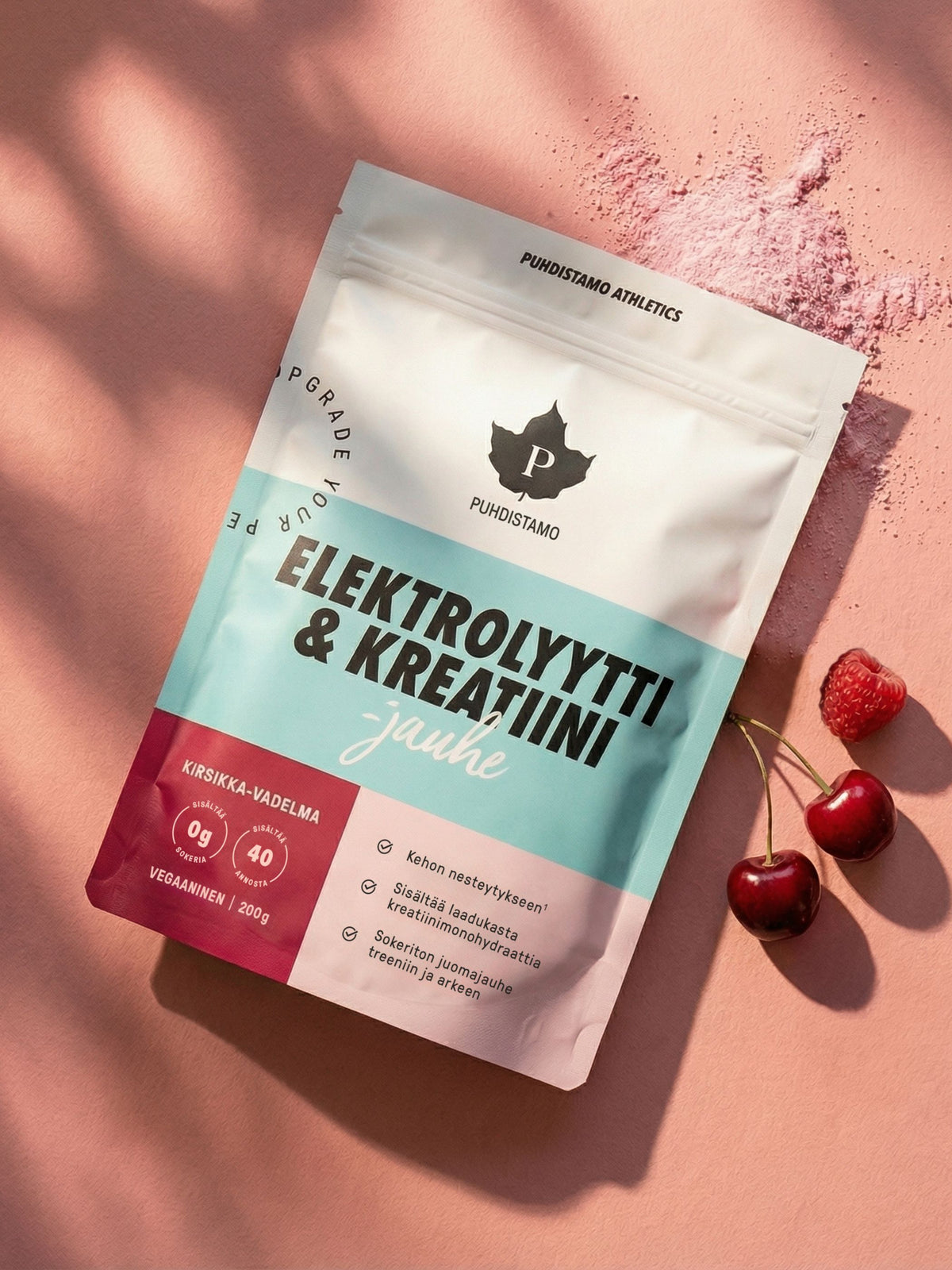 Elektrolyytti & Kreatiini -jauhe Kirsikka-Vadelma 200 g
