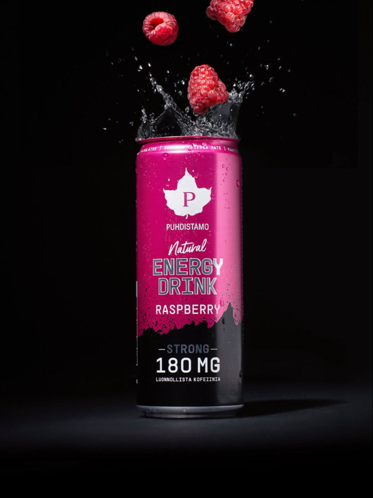 Puhdistamon Natural Energy Drink Raspberry Strong