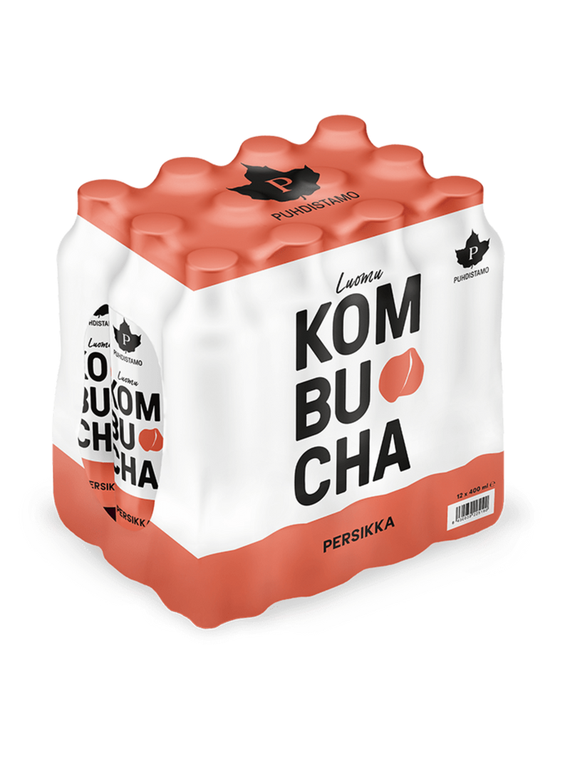 Luomu Kombucha Persikka - 400 ml 12-pack