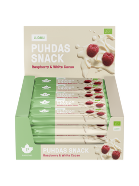 Puhdas Snack™ - Raspberry & White Cacao - 40 g 20-pack