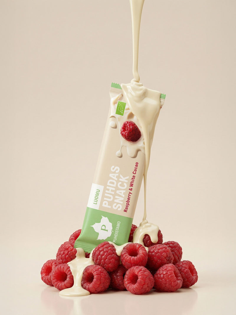 Puhdas Snack™ - Raspberry & White Cacao - 40 g 20-pack