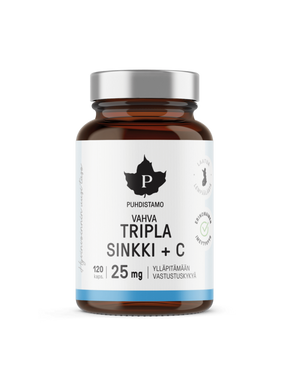 Tripla Sinkki + C 25 mg - 120 kaps