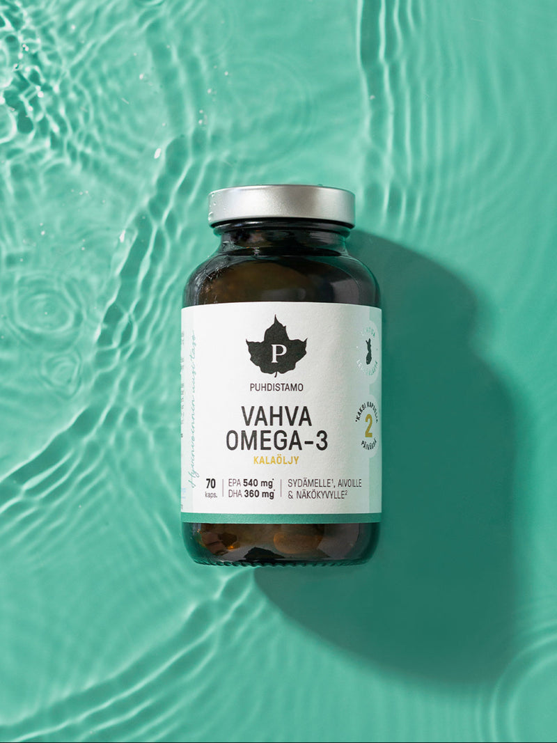 Puhdistamon Vahva Omega-3 veden päällä