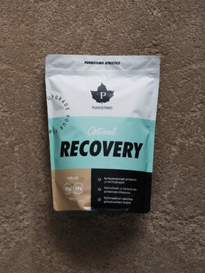Puhdistamon Optimal Recovery Suklaa pussi kivilattialla